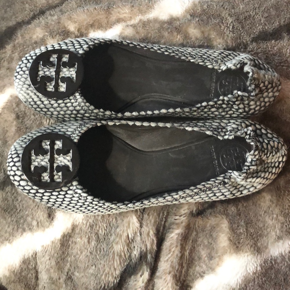 Tory Burch Calf Skin Flats with Silver Details